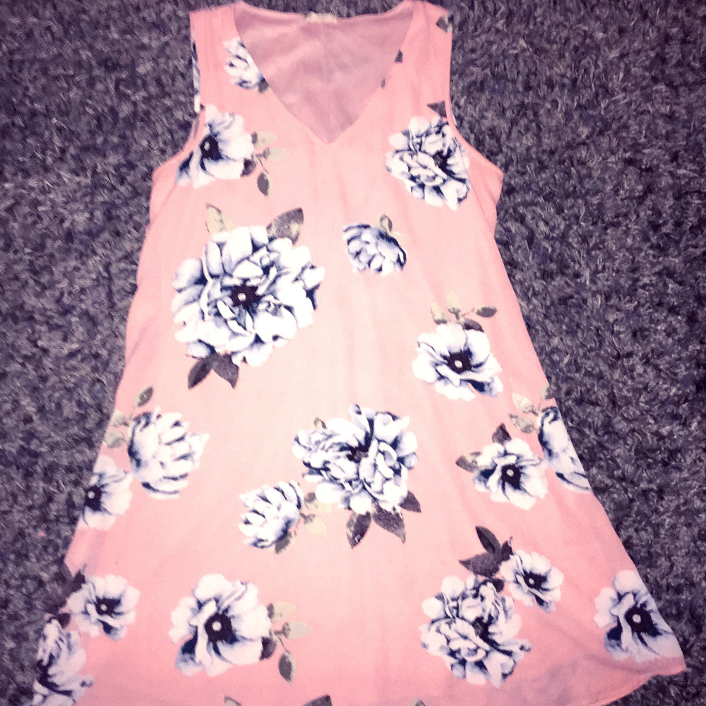 pink floral dress